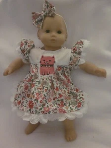 Bitty Baby clothes/16 inch/print dress/lace/hair bows - Picture 1 of 1