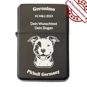 Mechero de gasolina negro con grabado RAZAS DE PERROS, mechero, mechero - Imagen 1 de 9