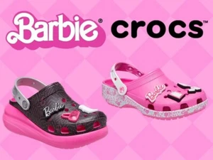 Crocs X Barbie The Movie Crush Clog Black Bright Pink Women’s Size 8 Sold Out - Bild 1 von 15