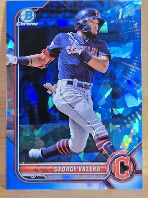2022 Bowman Chrome Sapphire George Valera 1st Bowman #BCP22 Cleveland Guardians - Image 1 of 2