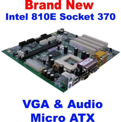 NUEVA Placa Madre Socket 370 Micro-ATX Factor de Forma Chipset Intel 810E Audio VGA Foto 1 de 2