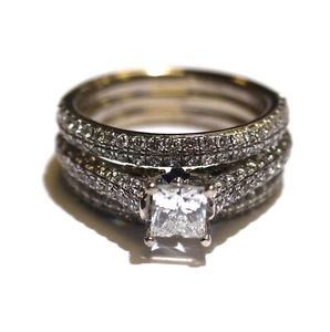 GIA Vera Wang 14k white gold 2.30ct princess diamond engagement ring 2 wedding - Picture 1 of 11