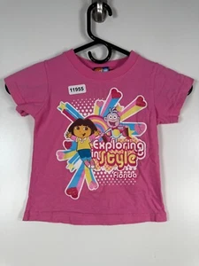 Vtg Nick Jr Kids Girls Dora The Explorer And Boots Florida T Shirt Pink Sz 3T - Picture 1 of 10