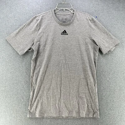 Adidas Mens T-Shirt Medium Tall MT Gray Short Sleeve Camisa Regular Fit  - Image 1 of 4
