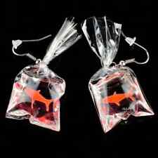 Funny Goldfish Earrings Unique Water Bag Shape Dangle Hook Earrings