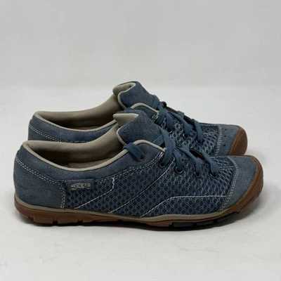 Keen Mercer II Encaje CNX Tenis Mujer 9.5 Azul Cuero Malla Senderismo Zapatos Foto 1 de 4