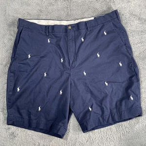 Polo Ralph Lauren Navy Chino Shorts Herren Gr. 42 Taille Baumwolle All Over Pony Blau " - Bild 1 von 14