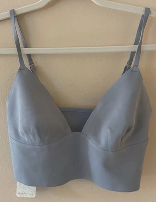 Intimately FREE PEOPLE Bralette Frosted Earth Gray Soft Lightweight NEW Medium - Image 1 of 4