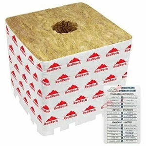 RedRock Rockwool 4" PRO Grow Block for Hydroponics + Twin Canaries Chart - Picture 1 of 3
