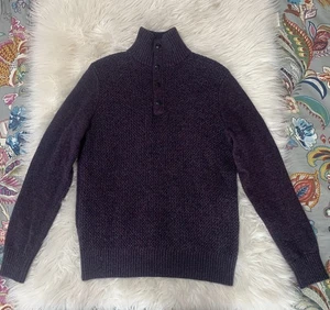 Banana Republic Herren Wolle italienisches Garn Pullover Henley Stehkragen Academia Medium - Bild 1 von 6