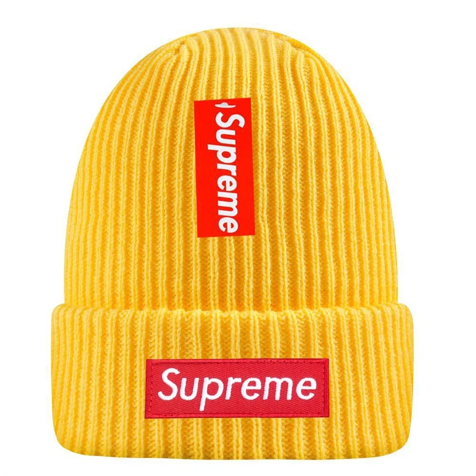 Supreme Yellow Core Classic Knit Beanie Boxed Logo Skull Cap Adult One Size - Image 1 of 1