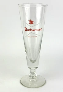 "Pajarita Budweiser logotipo patas estriado vidrio Pilsner rey de las cervezas ~ 8,5"" de alto" - Imagen 1 de 9