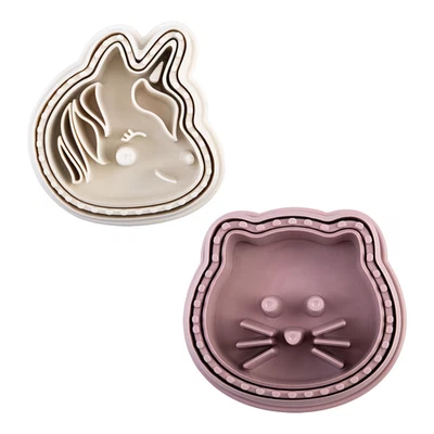 MELII LUXE 3-IN-1 SANDWICH CUTTERS SET 2 - UNICORN/CAT - image 1 of 4