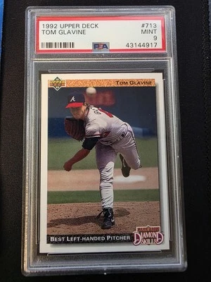 1992 Upper Deck #713 Tom Glavine PSA 9 - Image 1 of 2