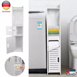 Hochschrank Badezimmerschrank Badschrank Badregal 4 Ebenen Aufbewahrungsschrank - Bild 1 von 12