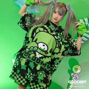 Chax GP Gloomy Bear Sophie Powers Jelly Huge T-shirt Green Women Cosplay Japan - Picture 1 of 10