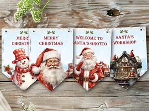 Santa's Grotto Bunting/Banner & Ribbon - Picture 1 of 2