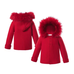 Red Girls Winter Warm Jacket Coat Sweater Parka Casual Outerwear Long Sleeve US - Picture 1 of 12