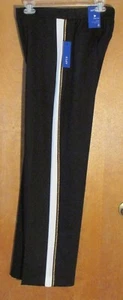 Ladies "Apt 9" Size 14, Black, Stripe, Elastic Back, Mid Rise, Wide Leg, Pants - Picture 1 of 4