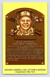 Postcard Baseball Juan Marichal Pitcher Hall Fame Plaque 1990s Unposted Chrome - Picture 1 of 2