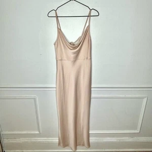 BHLDN Cali Satin Charmeuse Midi Dress in Oyster Womens 6 - Picture 1 of 12