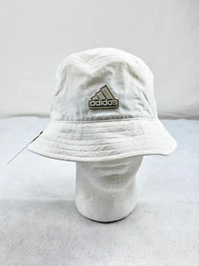 ADIDAS WOMEN'S SHOELINE BUCKET HAT - WHITE/ PUTTY GREY - OSFW - BRAND NEW - Picture 1 of 6