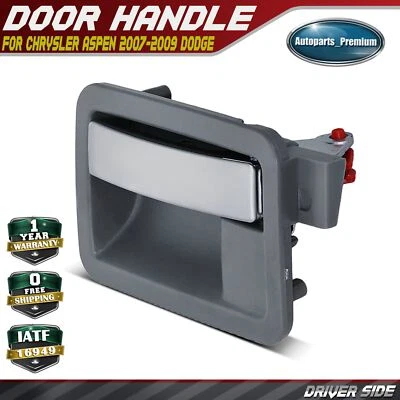 Manija de puerta interior plateada y gris del conductor delantero o trasero para Chrysler Aspen Dodge Foto 1 de 4