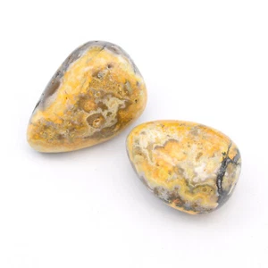 Bumblebee Jasper 2x Tumbled Stones 25x35mm - Picture 1 of 2
