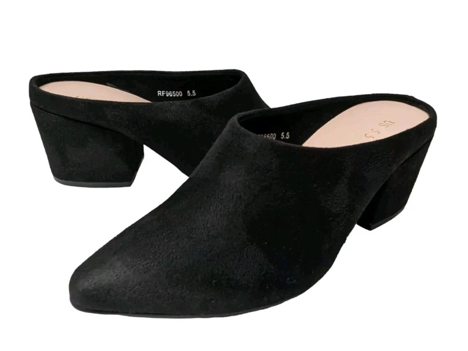 Allegra K Women's Pointed Toe Slip On Block Heel Slide Mules Size 5.5 VERY CLEAN - Image 1 of 4