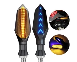 2X Flowing Flashing Motorcycle LED Turn Signal Light Flexible Indicator - Bild 1 von 4