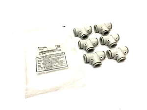 SMC KQ2T16-00A Push-to-Connect Union Tee Fitting 16mm Light Gray PKG OF 6 - Picture 1 of 11