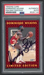 DOMINIQUE WILKINS 1992-93 FLEER #2 AUTOGRAPH "FLEER STAMPED" AUTOGRAPH CARD PSA - Picture 1 of 2