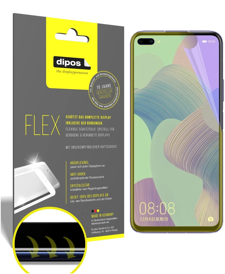 3x Screen Protector for Honor V30 Protective Film covers 100% dipos Flex - Image 1 of 4