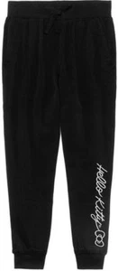 Hello Kitty Embroidered Black Jogger Pants Size 6 NWT - Picture 1 of 2