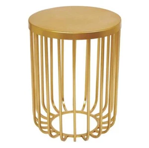 Iron Basket Gold Toned Table 20 inch Height - Set of 1 - Picture 1 of 1