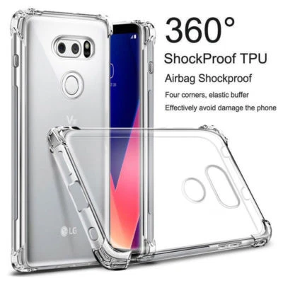 Funda protectora TPU transparente a prueba de golpes 360° para LG G6 G7 Q6 V60 V30 V40 ThinQ v50 Foto 1 de 4