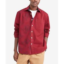 Tommy Hilfiger X Anthony Ramos Men's Monogram Button Down Shirt  Rouge Wine