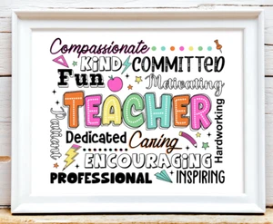 Teacher Wall Art Print, Teacher Appreciation Art Print, Wall Art Print #39 - Picture 1 of 2