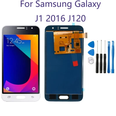 Schermo digitalizzatore LCD gruppo display ricambio per Samsung J1 2016 J120 bianco - Immagine 1 di 4
