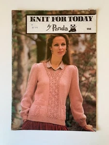 Panda Vintage Knitting Pattern 556 Ladies Jumper Dress Vest Cardigan - Picture 1 of 5