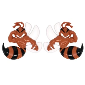 Angry Bee Emblem Custom Badge 3D Decal Sticker Car Truck SUV - Orange (Set of 2) - Picture 1 of 6