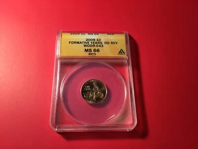 2009 Formative Years Doubled Die Cent ANACS MS 66 Red WDDR 43 - Image 1 of 4