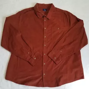 GEORGE MENS LONG SLEEVE MICRO CORDUROY SHIRT SIZE XXLARGE XXL ADOBE BROWN - Picture 1 of 4