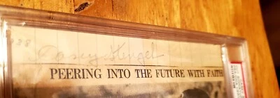 CUT Autographed SIGNED CASEY STENGEL HOF Signature Newspaper PSA DNA SLABBED  - Image 1 of 3