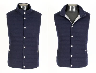 Brunello Cucinelli 100% Cashmere / Down Vest - Blue - XL - New - $4795 Retail - Image 1 of 4
