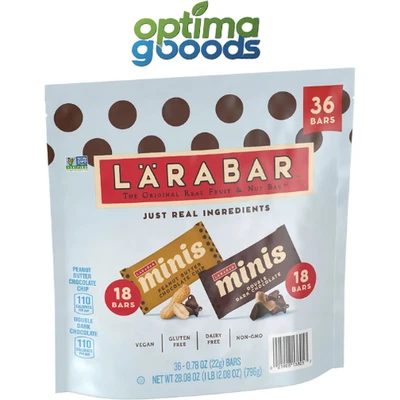 Paquete Variedad Larabar Minis 36 Unidades Barras de Aperitivos Veganas Sin Gluten Sabor Surtido Foto 1 de 4