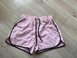 Primark V Pink Black Soft Shell Elastic Drawstring Waist Shorts 12 Sports Active - Picture 1 of 2