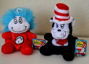 Aurora Palm Pals Dr. Seuss Lot Thing 1 One & Cat in the Hat Mini Plüsch Sitzsack - Bild 1 von 6