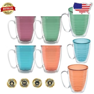 Bicchieri Tritan assortiti 16 oz 4 pezzi - isolati, senza BPA, lavabili in lavastoviglie - Foto 1 di 11