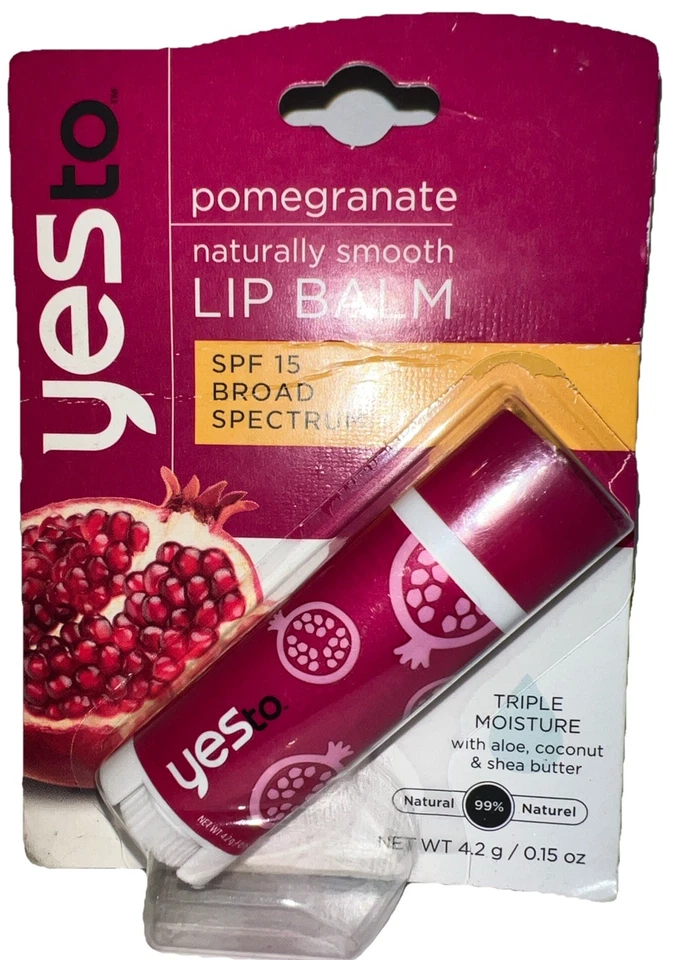 1- Sí a la granada bálsamo labial naturalmente suave 0,15 oz (nuevo/sellado) ver fotos Foto 1 de 4
